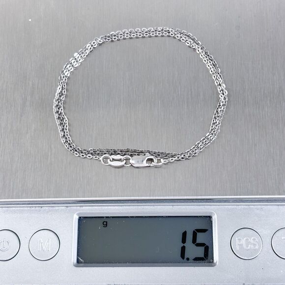 Vintage Footnotes Sterling Silver 925 0.6mm Circle Link Chain Necklace 18” - Picture 3 of 3